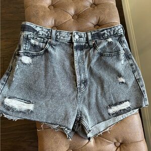 Wild Fable distressed black denim high rise cut off shorts size 12